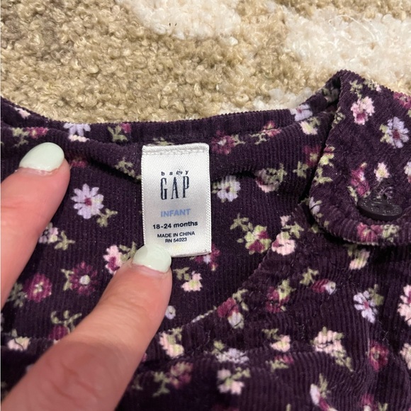 Vintage Baby Gap Floral Corduroy Romper - 18/24M - Picture 8 of 13